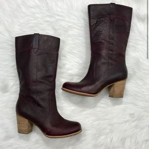 Timberland Earthkeepers Rudson Waterproof Pull-On Boots – Burgundy – Size 10